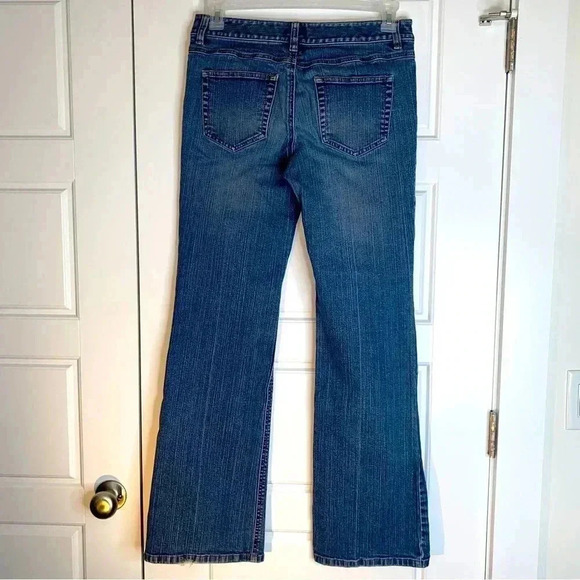Distressed Ann Taylor Loft Jeans Size 6 Long Flare Leg - Picture 6 of 14